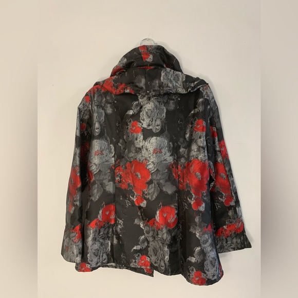 Vintage Puli women’s floral jacket, red black and silver size Small - Picture 1 of 7